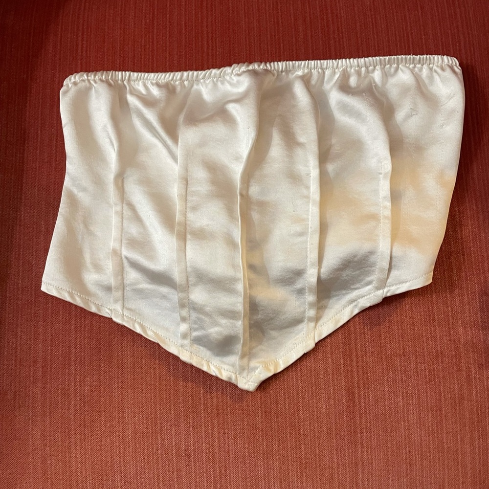 Satin rib satin crop top